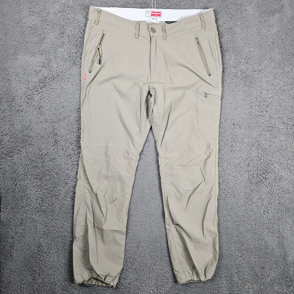 Craghoppers Mens Hiking Pants 38R Khaki Insect Shield‎ Technical